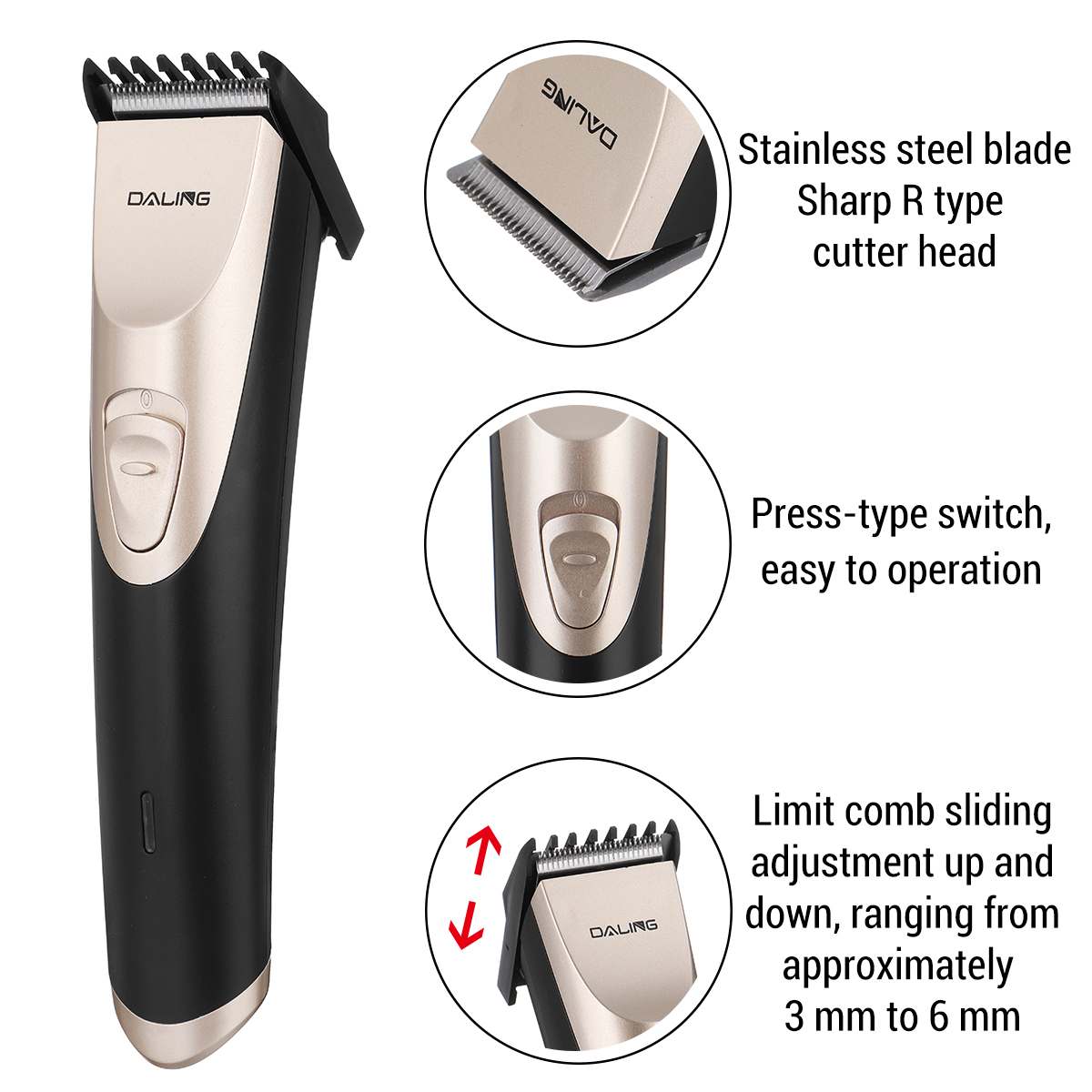 Electric Hair Cutter Men Trimmer Rechargeable Hair Clipper Barber Home Mute Cordless Hair Cutiing Machine Beard Shaver Trimer