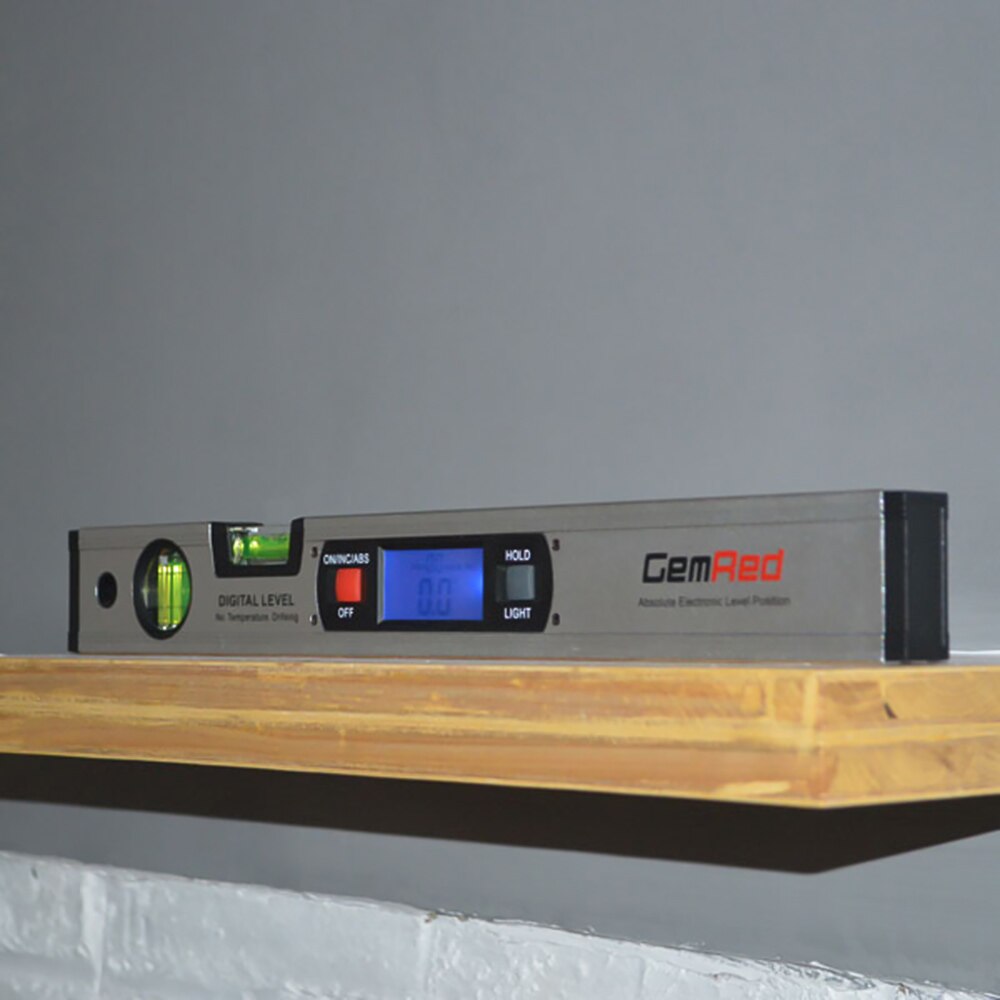 GemRed Digital Level Spirit Level Angle Finder with Magnetic 16" Long Leveling Instrument Vertical & Horizontal Spirit Bubble
