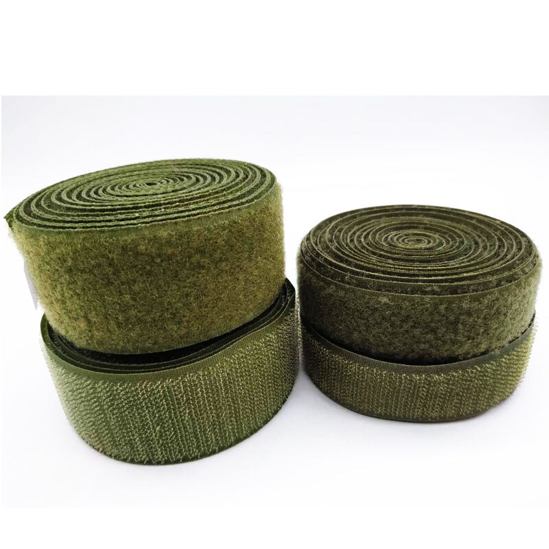 Army Green Velcro Tape Nylon Hasp Uses Clothing Luggage Children's Supplies Backpack Decoration With Loop Hook 2cm3cm4cm5cm10cm