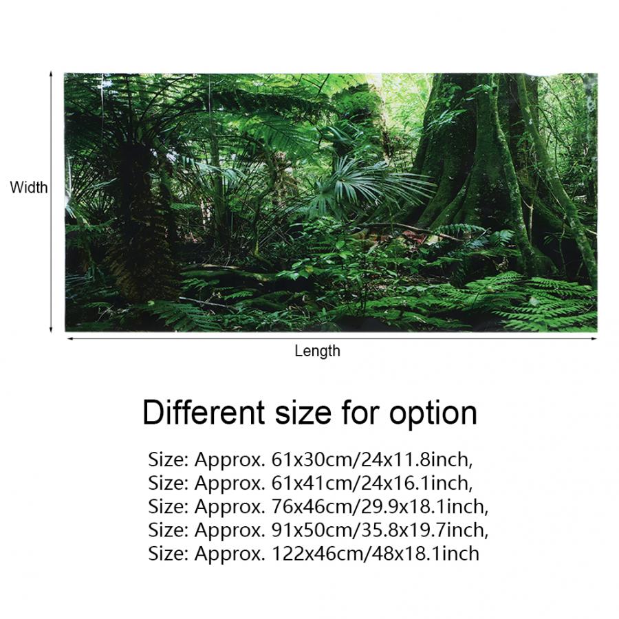 1Pcs PVC Reptile Box Rainforest Background Poster Fish Tank Wall Picture Painting Decoration Self Adhesive Sticker