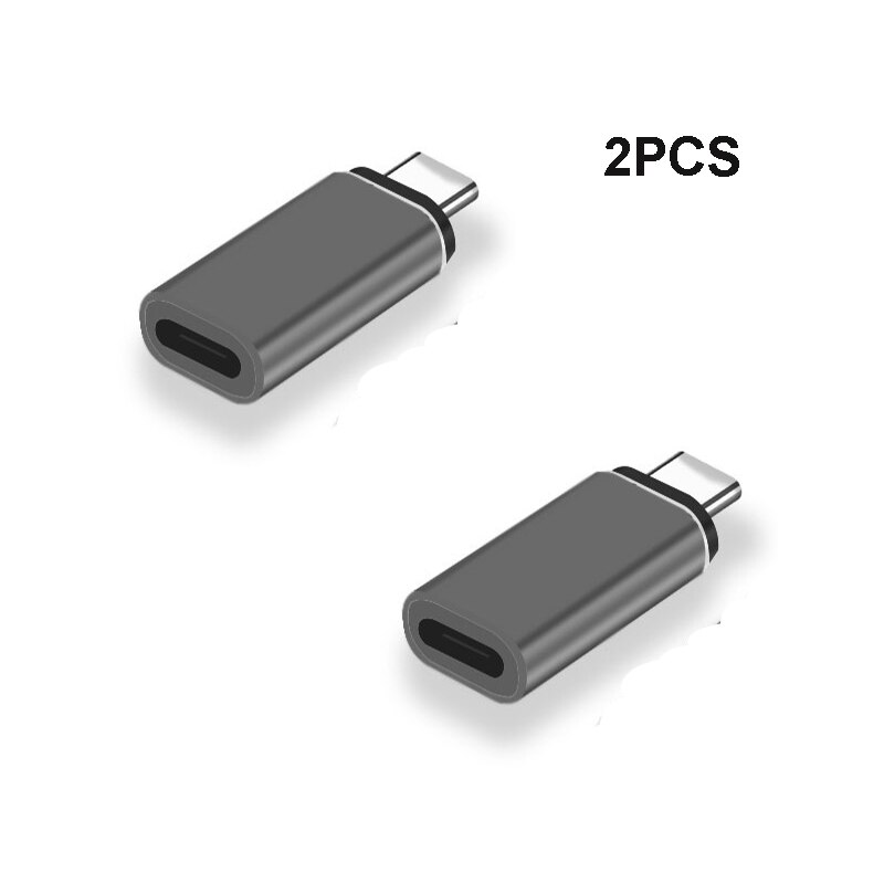2Pcs 1Pcs Usb Type C Bliksem Adapter Voor Samsung Galaxy S10 S20 Plus Iphone 11 Pro Max X 7 8 Usbc Naar Ios Jack Converter: 2pcs black
