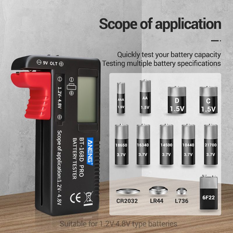 BT-168 Profi Digitale Batterie Kapazität Tester für 18650 14500 Lithum 9V 3,7 V 1,5 V AA AAA Zelle C D Batterien Tester