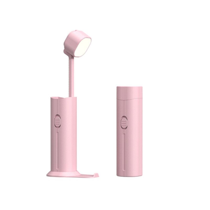 Led Bureaulamp Voor Studie Oogbescherming Leeslamp Usb Oplaadbare Zaklamp Multifunctionele Draagbare Slaapzaal Tafel Licht: 1pcs pink shell / 5000mAh