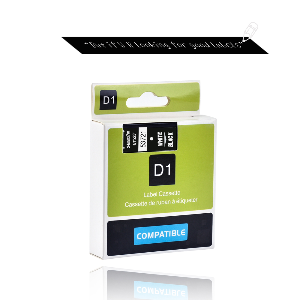 dymo d1 24mm 53721 white on black label tapes Ribbon compatible Dymo D1 label printer for Dymo Label Printer DYMO LM160 LM280
