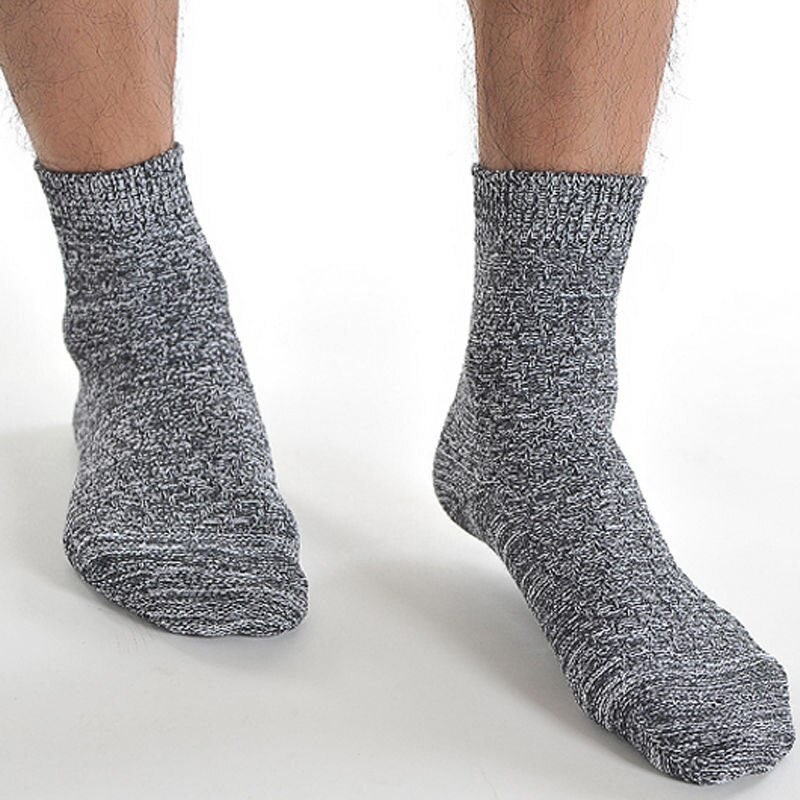 1 par 5 farver vintervarm vintage mænd strik hæklet bomuld bløde tykke sokker termisk crew cashmere stil