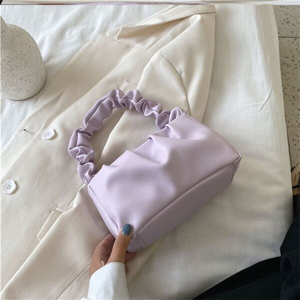 Gusure Women Bags ins Handbag Summer Casual Shoulder Bags Wild Style Messenger Bag for Lady Popular soft Pu top handle: Purple