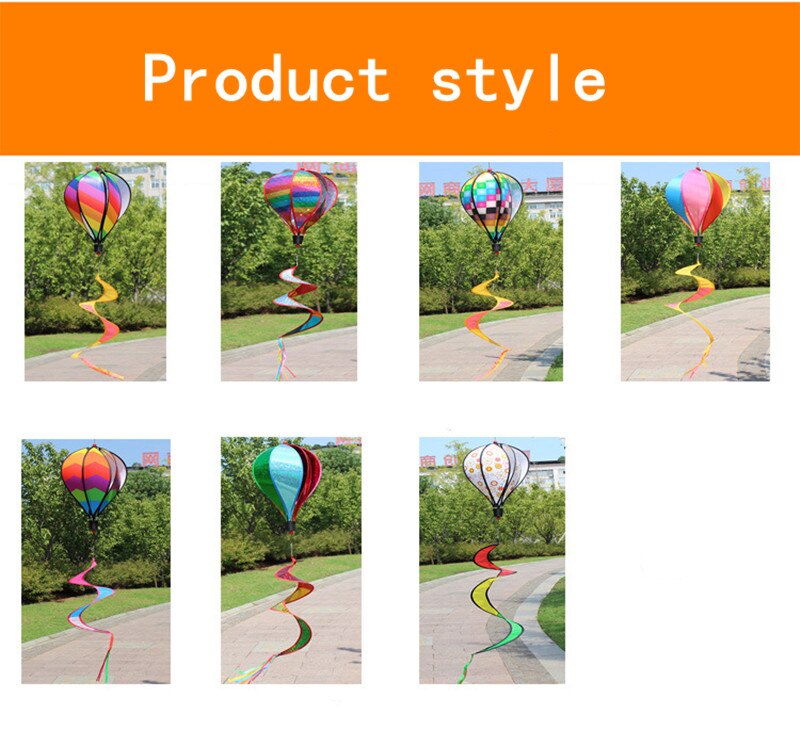 Luchtballon regenboog spiraal windmolen kleurrijke wind rotator tent vlieger lange staart nylon buiten tuin huis decoraties speelgoed