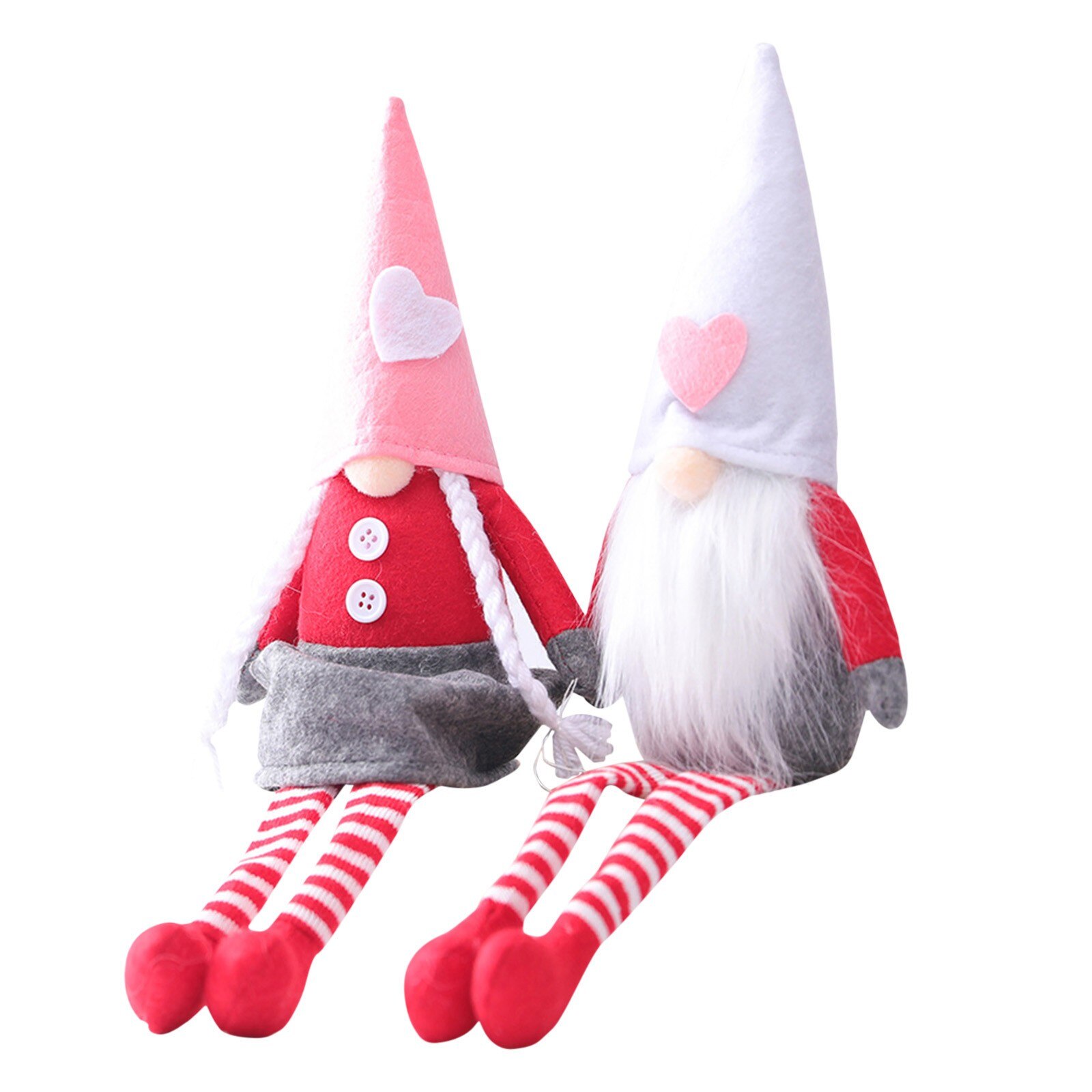 2pcs Valentine's Day Decorations Bedroom Living Room Desktop Standing Post Faceless Valentine's Christmas: Light Yellow