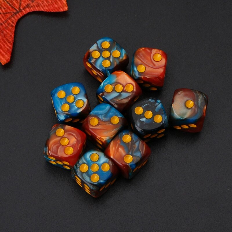 10pcs Six Sided 12mm Transparent Cube Round Corner Portable Table Playing Games #20/26W