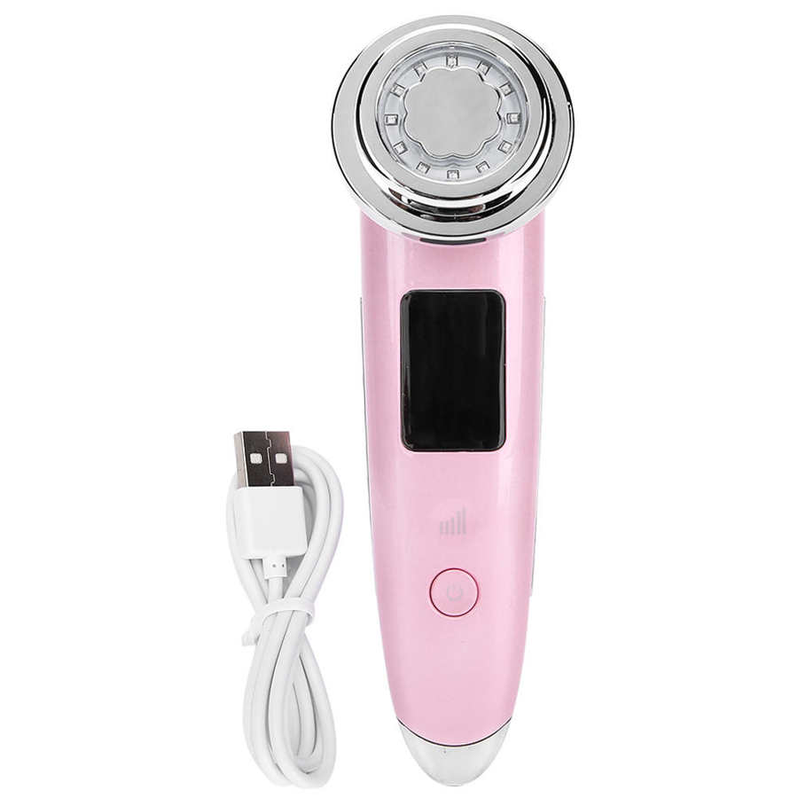 Vibration Face Lifting Tightening Face Care Machine 5 Gears Photon Light Therapy Machine: Pink