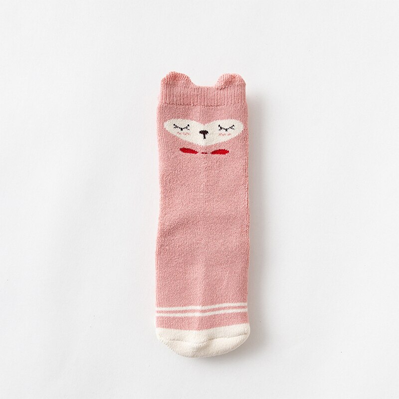 Frühling Herbst Winter Baby Socken Jungen Mädchen Kleinkind Kleinkind Baumwolle Socken Anti Rutsch Niedlichen Karikatur Ebene Nicht-Unterhose Boden tragen 0-2Y: Rosa Katze / 13-24M