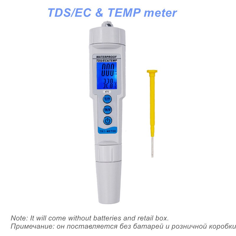 PH Meter Water Tester TDS/PH/EC Temperature Tester pen Conductivity For Drinking Water Measurement Tools: TDS EC TEMP Meter