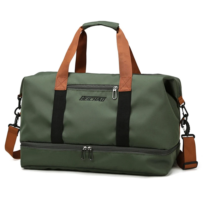 Reistas Heren Dames Handbagage met grote capaciteit Droog-nat Scheiding Sport Fitnesstas Reispakket voor korte afstanden: Donkergrijs