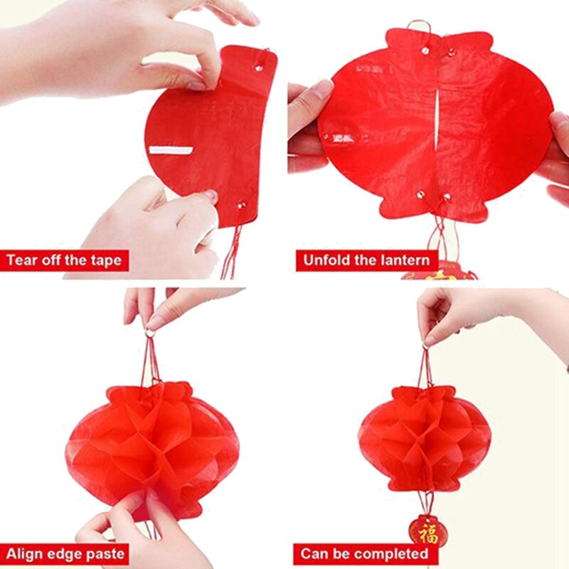 20Pack 10.5 Inch Chinese Year Red Paper Lanterns,Hanging Round Lanterns for Chinese Year,Spring Festival,Wedding