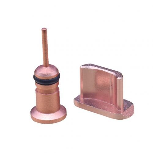 Bunte Metall Typ-C Mikro USB Kopfhörer Jack Ladung Hafen Anti-Staub Stecker für Android iPhone Telefon Zubehör: rose gold Micro USB