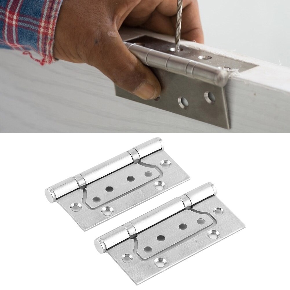 2Pcs Hinge Stainless Steel Hinge 8 Mounting Holes Household Door Window Drawer Flat Open Hinge Hardware Fitting