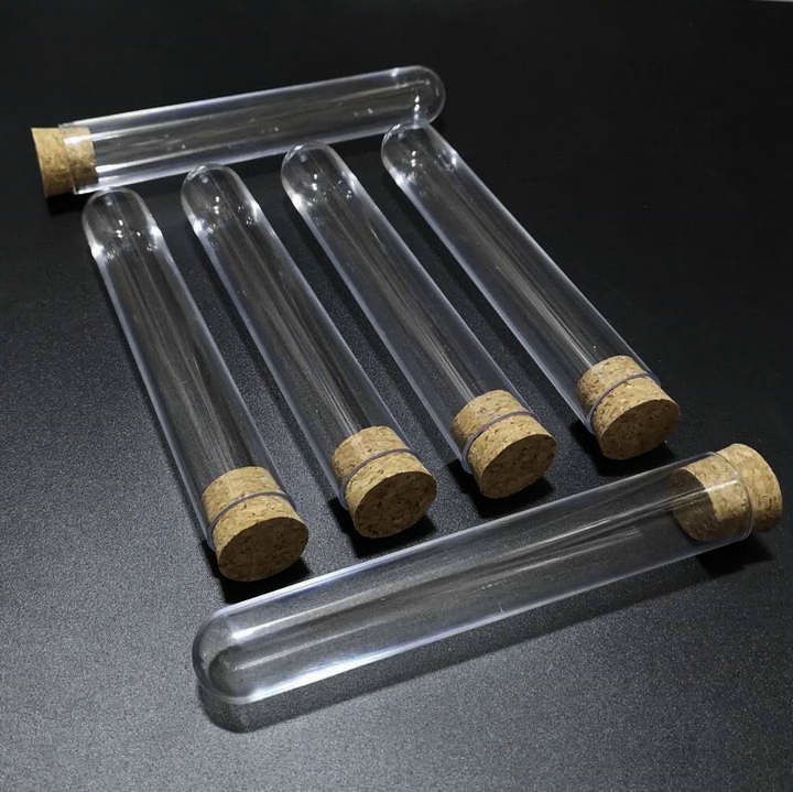 20pcs/lot 25x150mm Plastic Round Bottom Test Tubes for School Laboratory