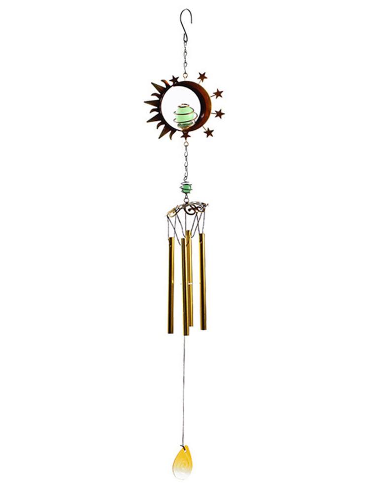 Wind Chimes Sun Moon Earth Wrought Iron Garden Decoration Luminous Pearl Earth Wrought Iron Wind Chimes For Garden Decoration