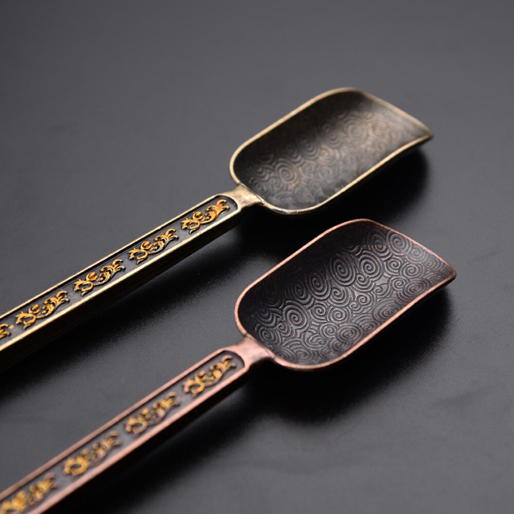 Tea pot bamboo teaspoon tea shovel copper alloy tea shovel tea set Chinese Kongfu Tea Accessories Tools