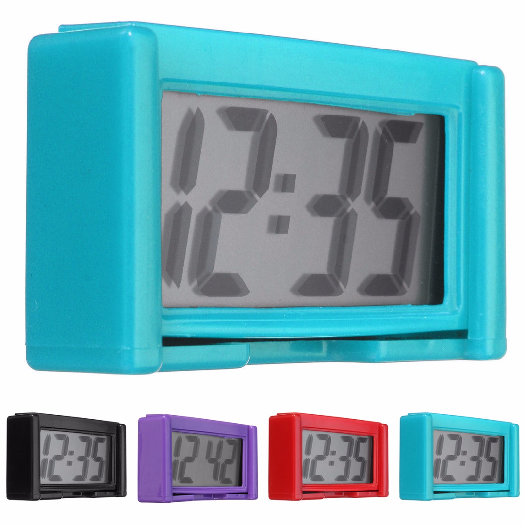 LCD Screen Digital Car Dashboard Clock Desk Time Adsorption Bracket Home Office