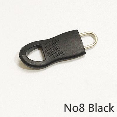 Meetee 50Pc Plastic Removable Zipper Puller for 5# 8# Jacket Coat Zipper Pull Head DIY Garment Detachable Zip Silder Repair Kits: No8Black
