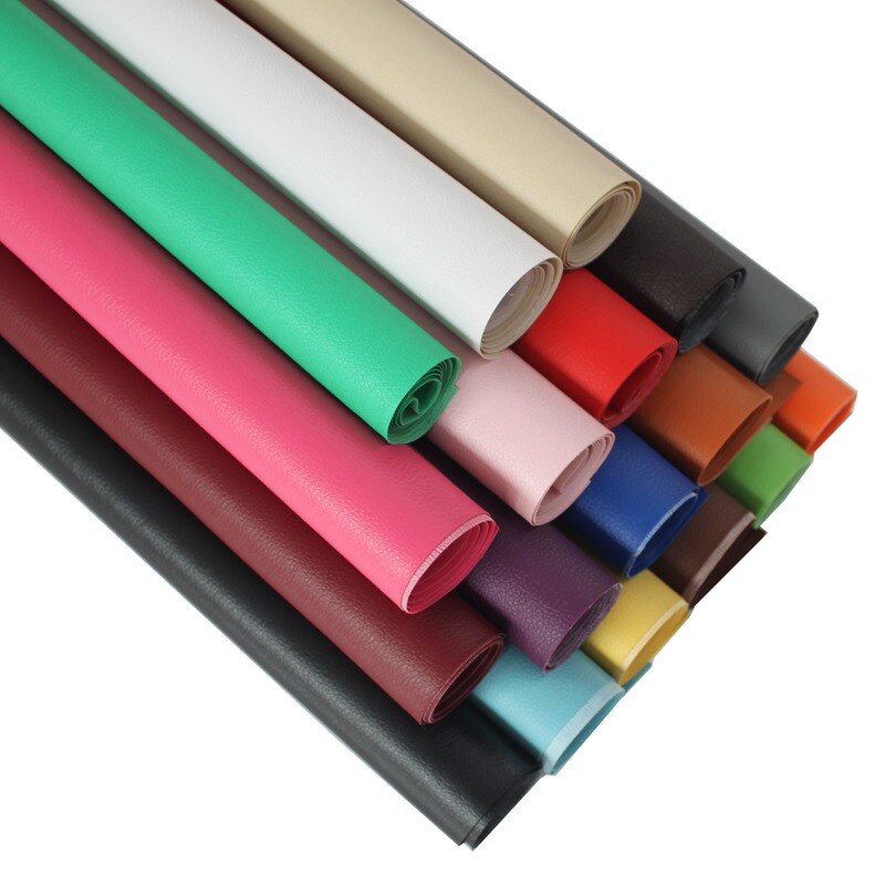 Tissu en Faux cuir PVC synthétique, 50x70cm, petit, épais, motif galets, Litchi, couleur Pure, pour bricolage, décoration de la maison