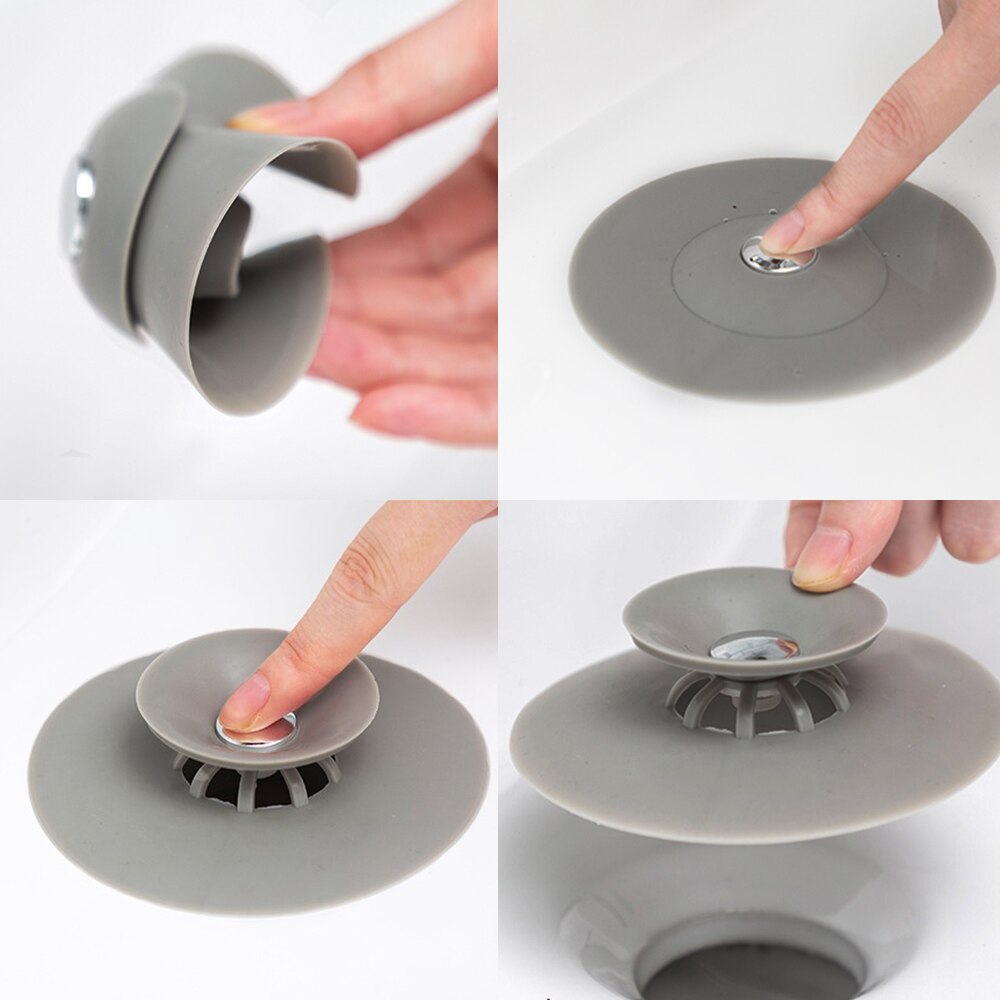 Bathroom Drain Water Plug Stopper Rubber Circle Silicone Sink Strainer Filter Stopper Floor Drain Hair Kitchen Tool