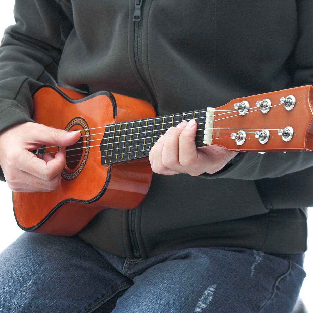 21 Inch 6 String Small Guitar Basswood Acoustic Guitar For Beginners Practice Stringed Musical Instruments