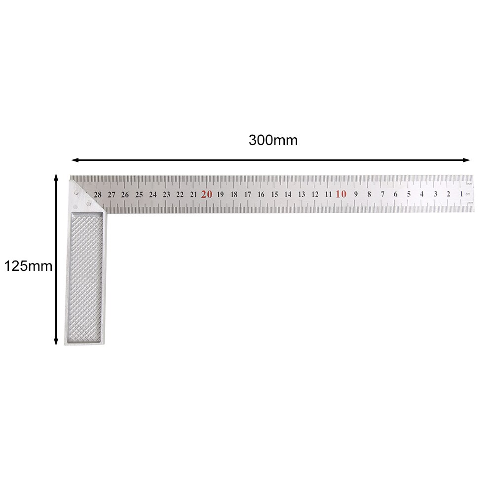 300mm Aluminum Alloy Square Ruler 90 Degree Right Angle Turning Ruler Woodworking Measuring Tools Gauge