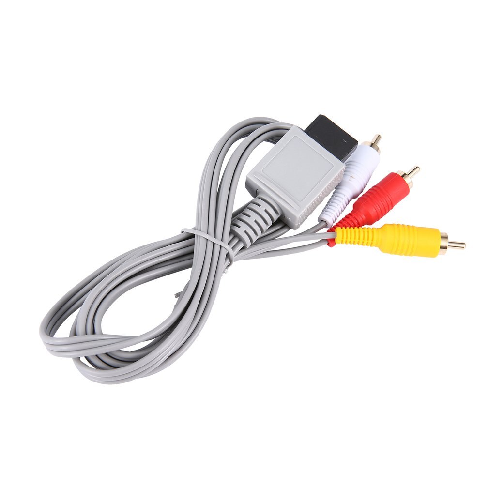 1.8 meters Gold Plated Audio Video AV Composite 3 RCA Cable for Nintendo for Wii