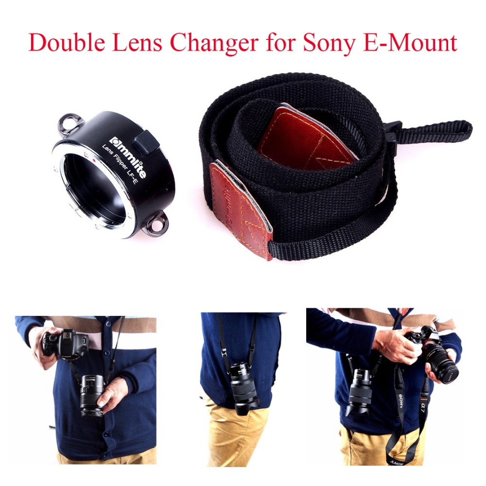 Commlite CM-LF-S CoMix Lens Wisselaar Lens Houder Dubbele Lens Wisselaar voor Sony E-Mount