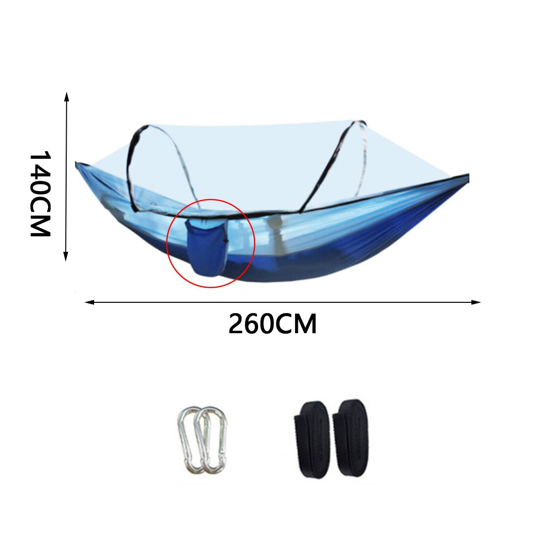 Hangmat Met Anti-Muggen Outdoor Dubbele Nylon Parachute Doek Camping Klamboe Quick Open Hangmat Controle Hangmat Kamp: Standard C