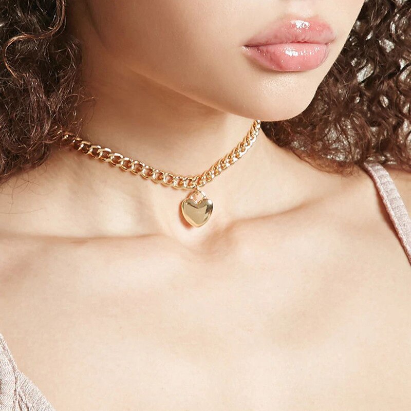 Box Chain Toggle Clasp Gold Necklaces Mixed Linked Circle Necklaces for Women Minimalist Choker Necklace Jewelry: x445jin