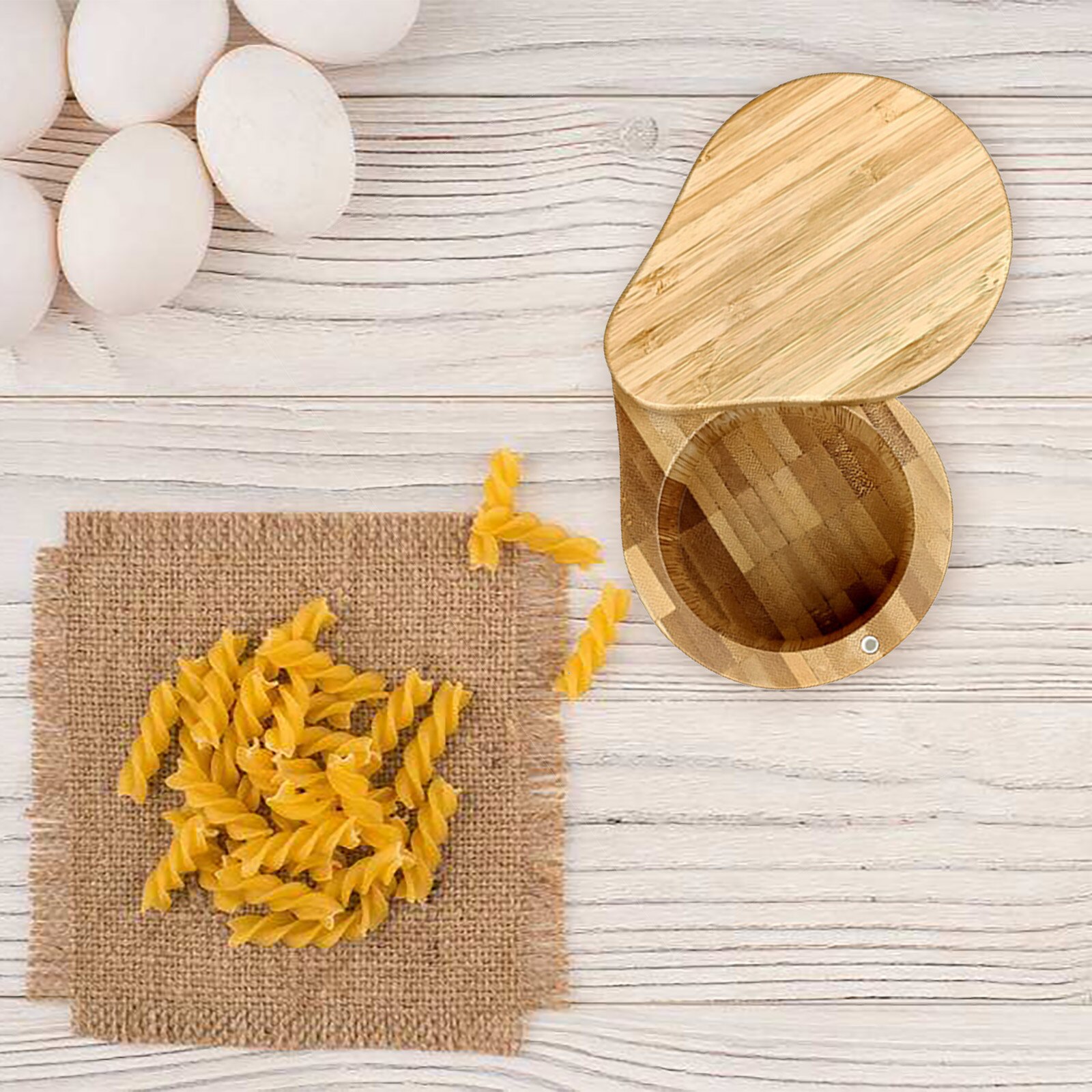 Storage Boxes Salt Box Wooden Bamboo Storage Box With Magnetic Swivel Lid Container For Kitchen Storage Containers Salt Box