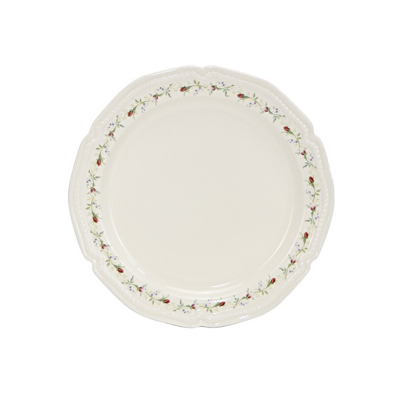 Français Antique décalcomanie Relief vaisselle assiette en céramique sous bol nourriture occidentale assiette Plate assiette à fruits saladier: 8 Inch Lace Dish