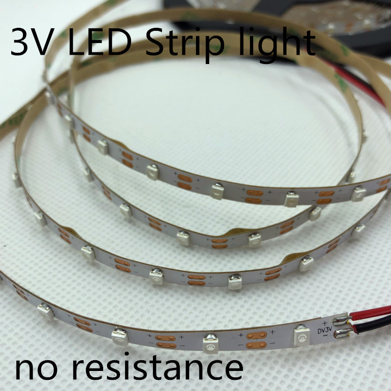 LED strip licht 3 V geen weerstand LED strip licht 5 MM 60 stks/meter Geen-waterdichte 3 V 3528 strip licht gesneden door een stuks 3 V Batterij LED
