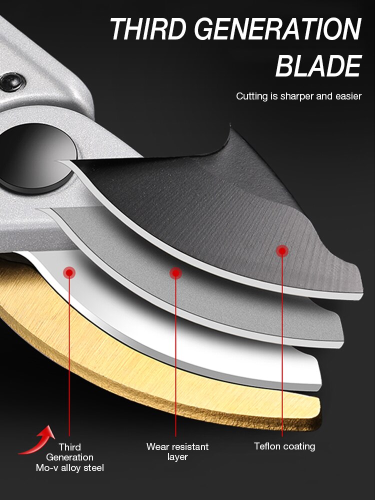 DTBD Plant Trim Horticulture Hand Pruner Cut Secateur Shrub Gardening Scissor Tool Anvil Branch Shear Orchard Pruning Shears