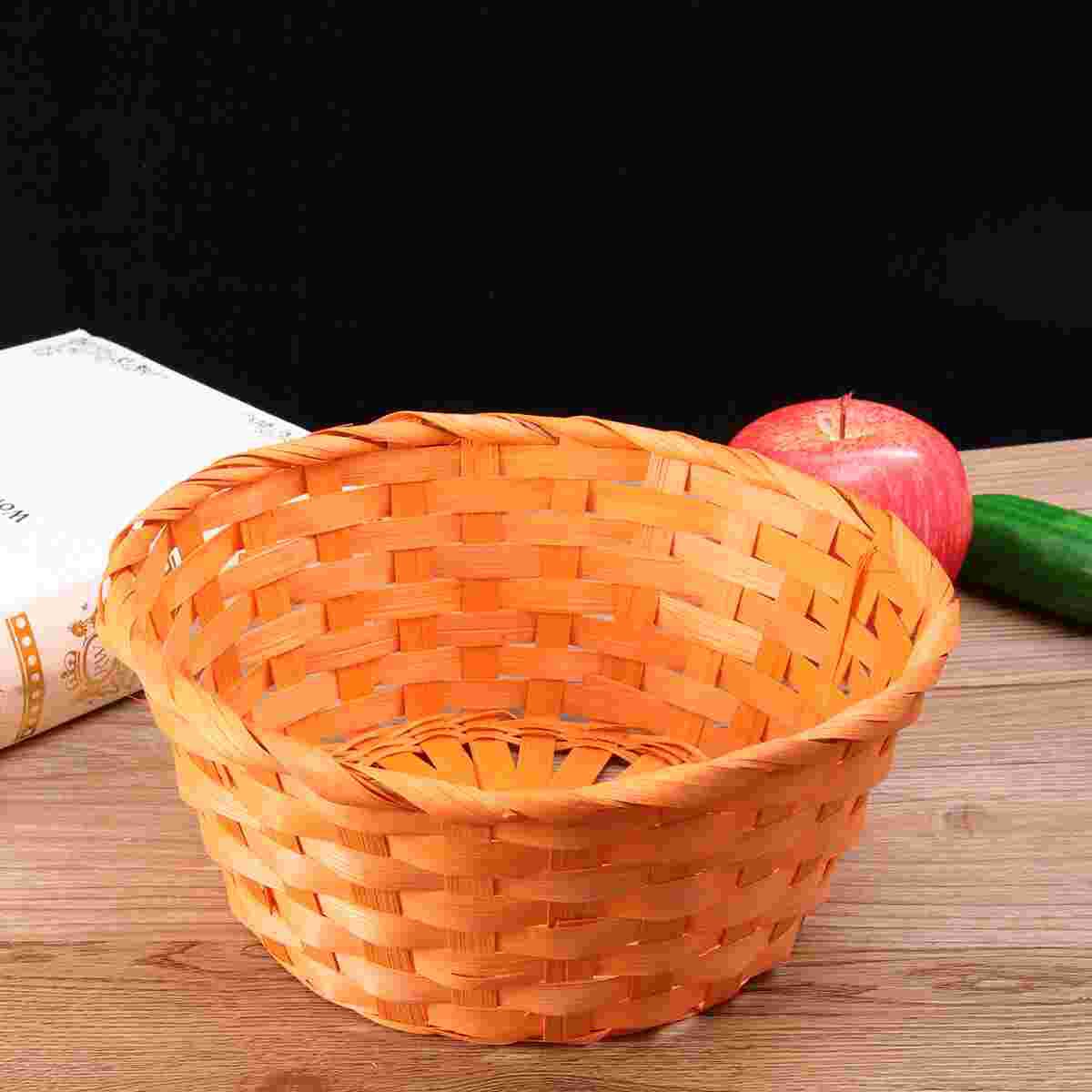 Snacks Basket Bamboo Woven Basket Easter Prop Oval Basket Exquisite Durable 1Pc Eggs Basket