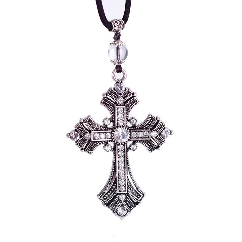 Cross Car Pendants For Auto Decor Jesus Christian Religious Car Rearview Mirror Hanging Ornaments Car Accessories For Man