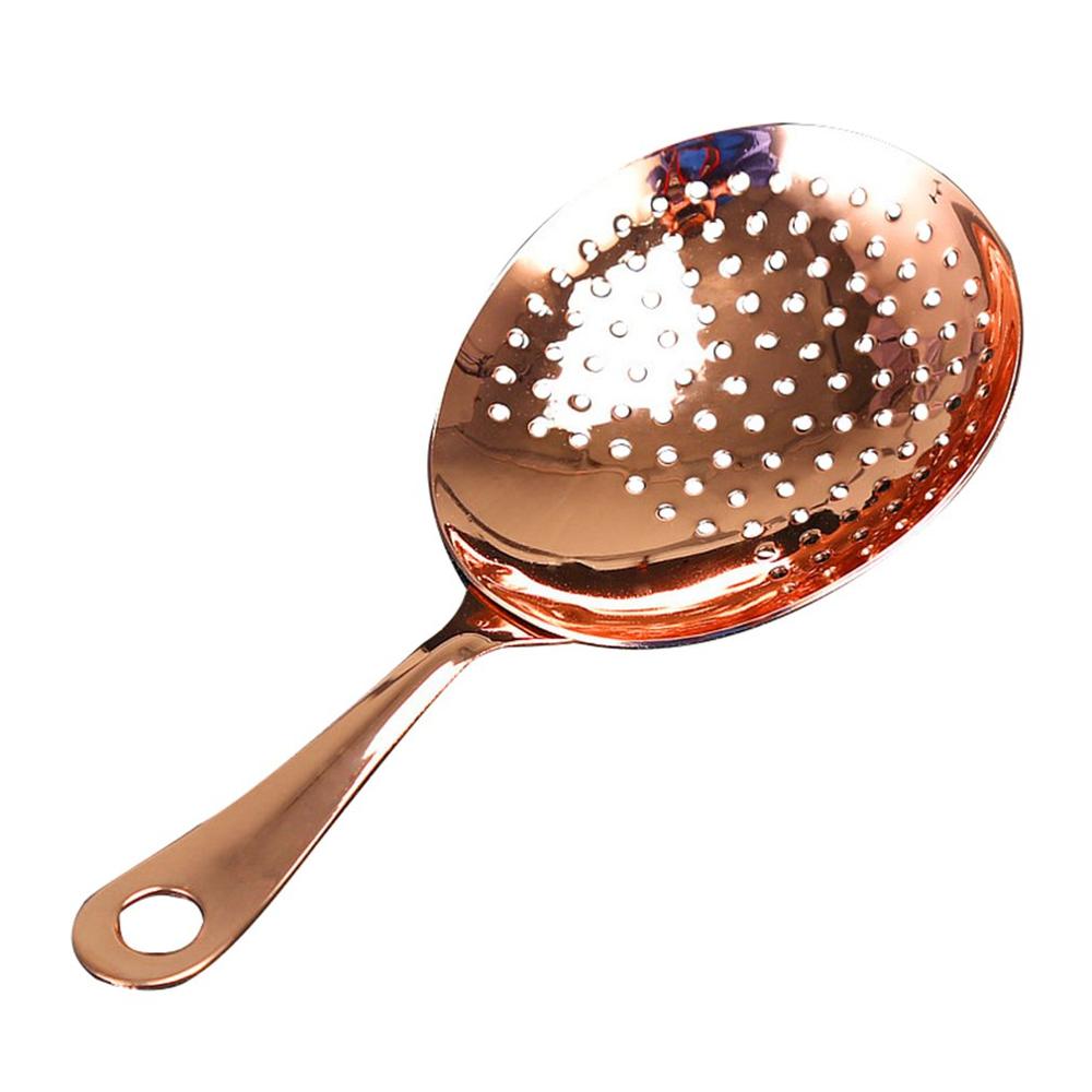 Cocktail Strainer 304 Stainless Steel Julep Strainer Bartender Cocktail Shaker Wine Ice Strainer Bar Percolator Mixed Barware: rose gold