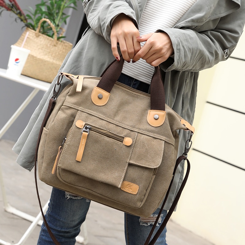 Canvas Shoulder Bag Female Handbag Women's Totes Messenger Packs Femme De Marque Casual Bolsos Mujer Girl's Crossbody bags