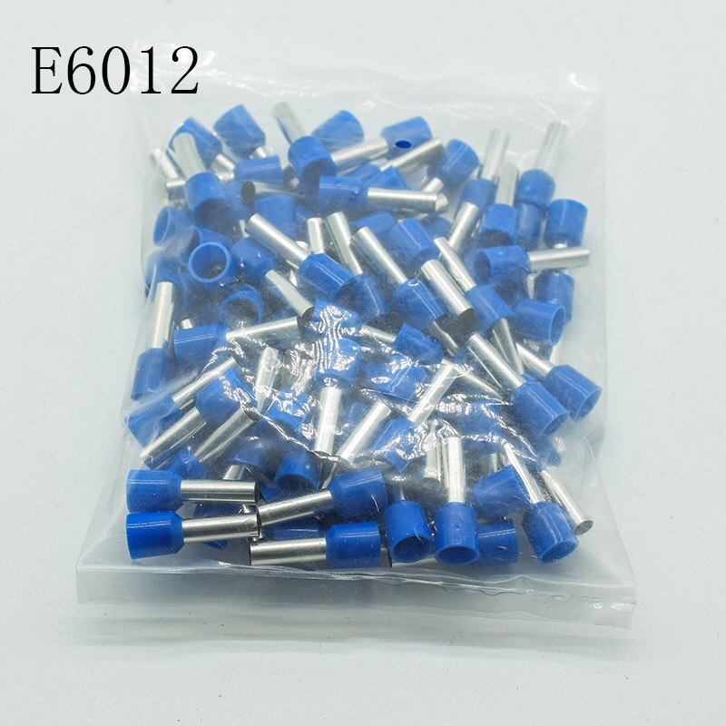 E6012 Tube insulating terminals 6MM2 Cable Wire Connector Insulating Crimp Terminal Insulated Connector 100PCS/Pack: blue 100pcs