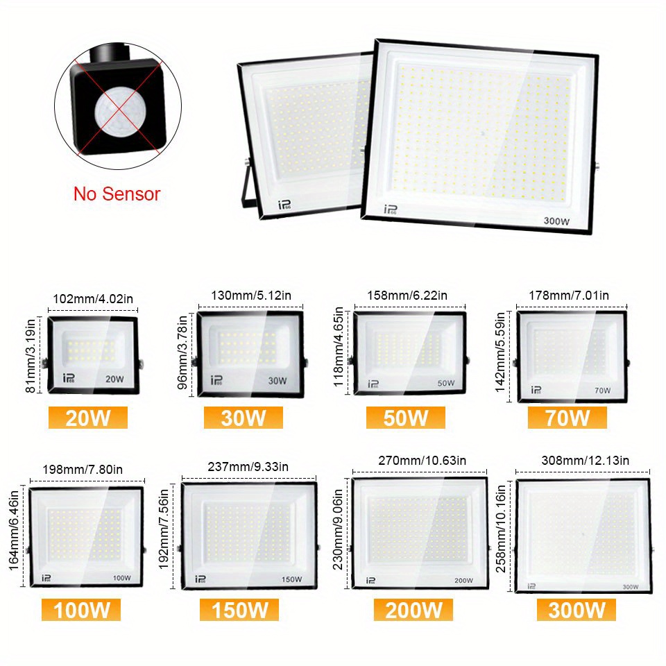 Led Floodlight 20-300W AC 110V 220V Outdoor Flood Light Street Lamp Projector Exterior IP65 Waterproof Led Spotlight For Garden
