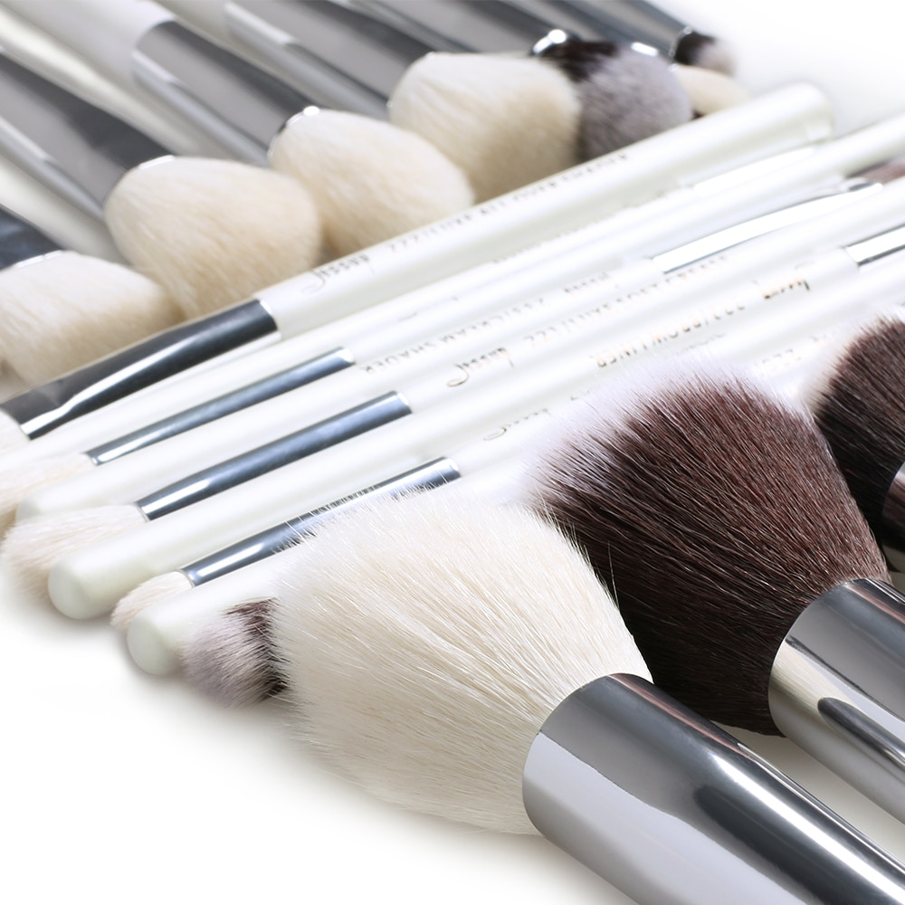 Jessup kwastenset 25-delig Professionele make-up kwastensets Foundation Make-up kwast beauty Tool Poederblush Parelwit/zilver