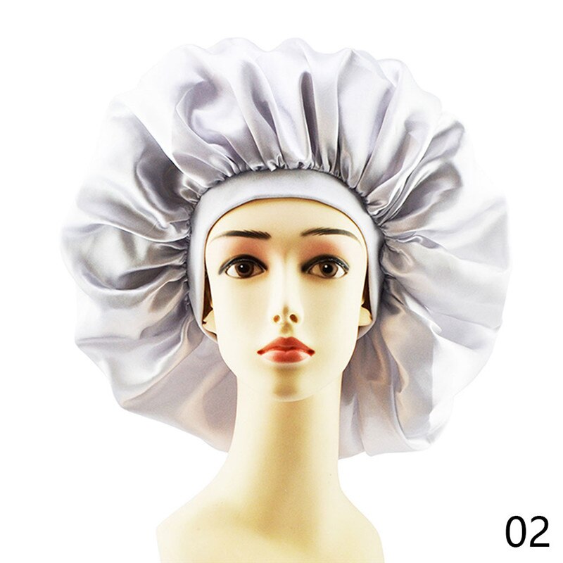 Pañuelo de satén para la cabeza para mujer, gorro elástico para dormir de noche, gorro para el cuidado del cabello, gorro de belleza, banda elástica para la cabeza, 1 unidad