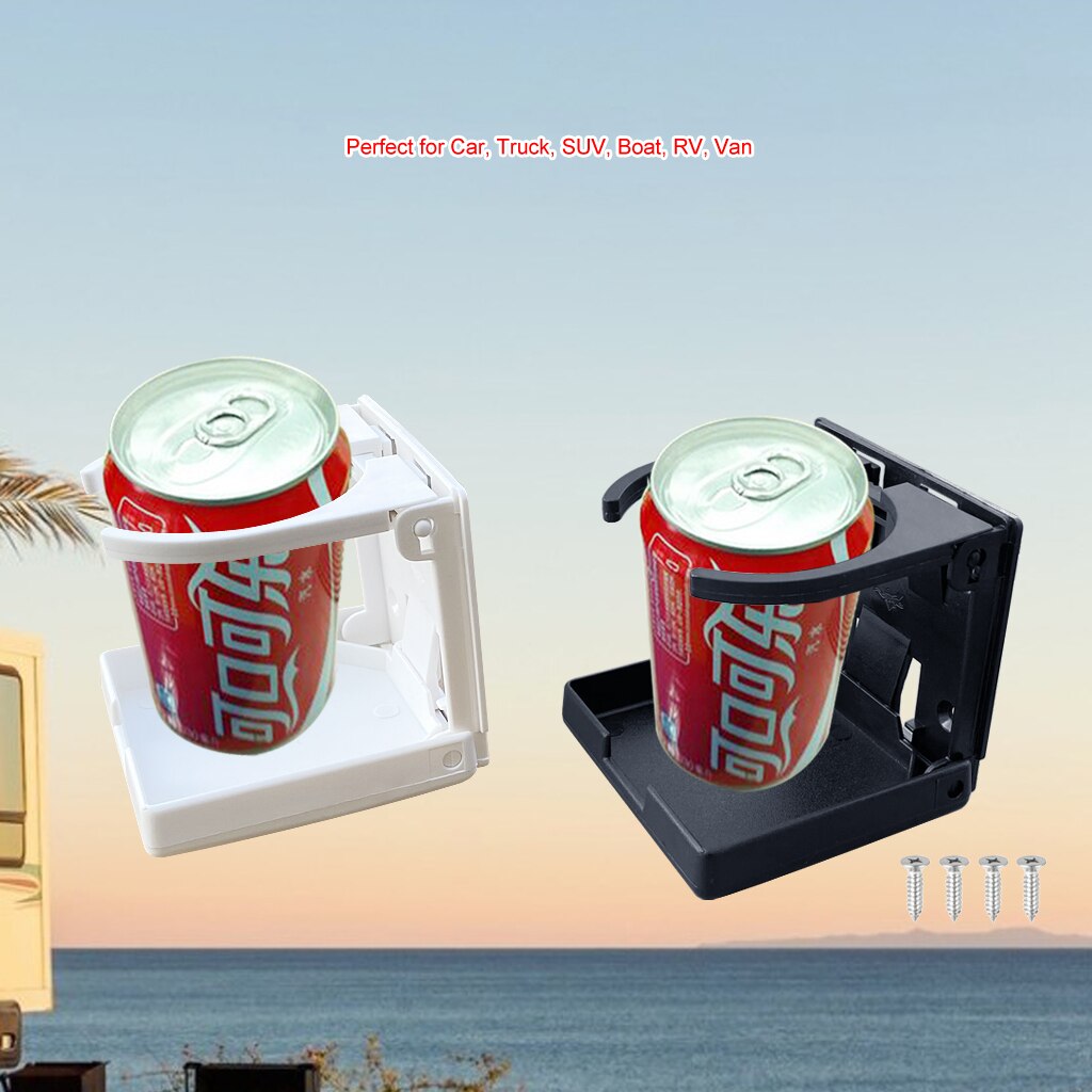 2X Marine Hardware ABS Plastic Adjustable Folding Cup Drink Can Bottle Holder Stand Mount Car Auto Boat Truck RV Van Car Styling