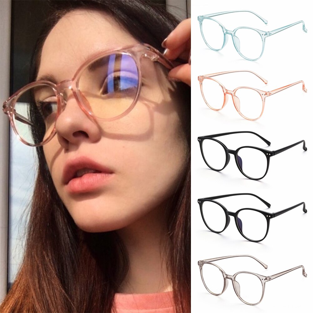 Transparent Computer Glasses Frame Women Men Anti Blue Light Round Eyewear Blocking Glasses Optical Spectacle Eyeglass
