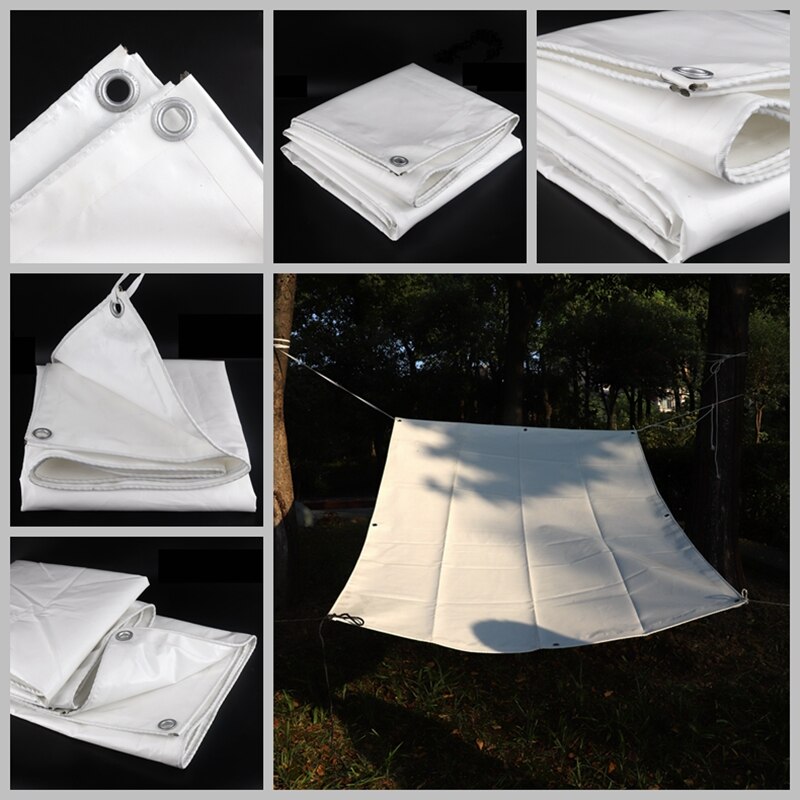 Lona blanca de PVC de 0,45mm de grosor, impermeable, para jardín, patio, impermeable
