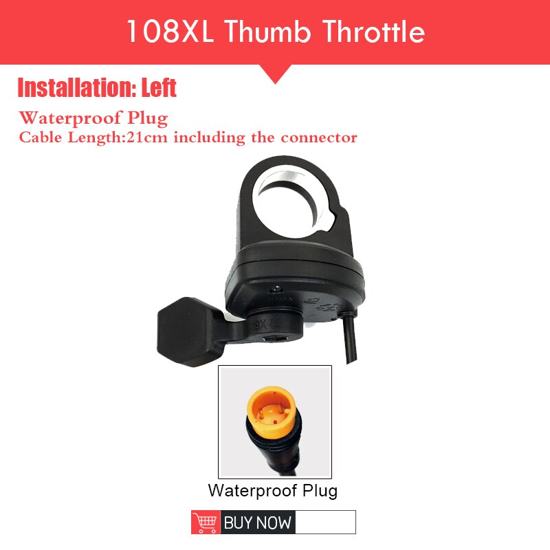 Electric Bicycle Finger Thumb Throttle ebike Whole Throttle Half Twist Throttle Handle for Electric Scooter Bike Conversion Kit: 108XL WP