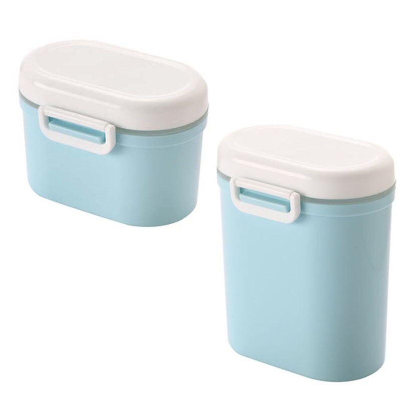 2Pcs Baby Melkpoeder Container Draagbare Formule Voedsel Opslag Dispenser Baby Verzegelde Baby Melk Doos Draagbare Voedsel Opslag Roze: Blue S X Blue L